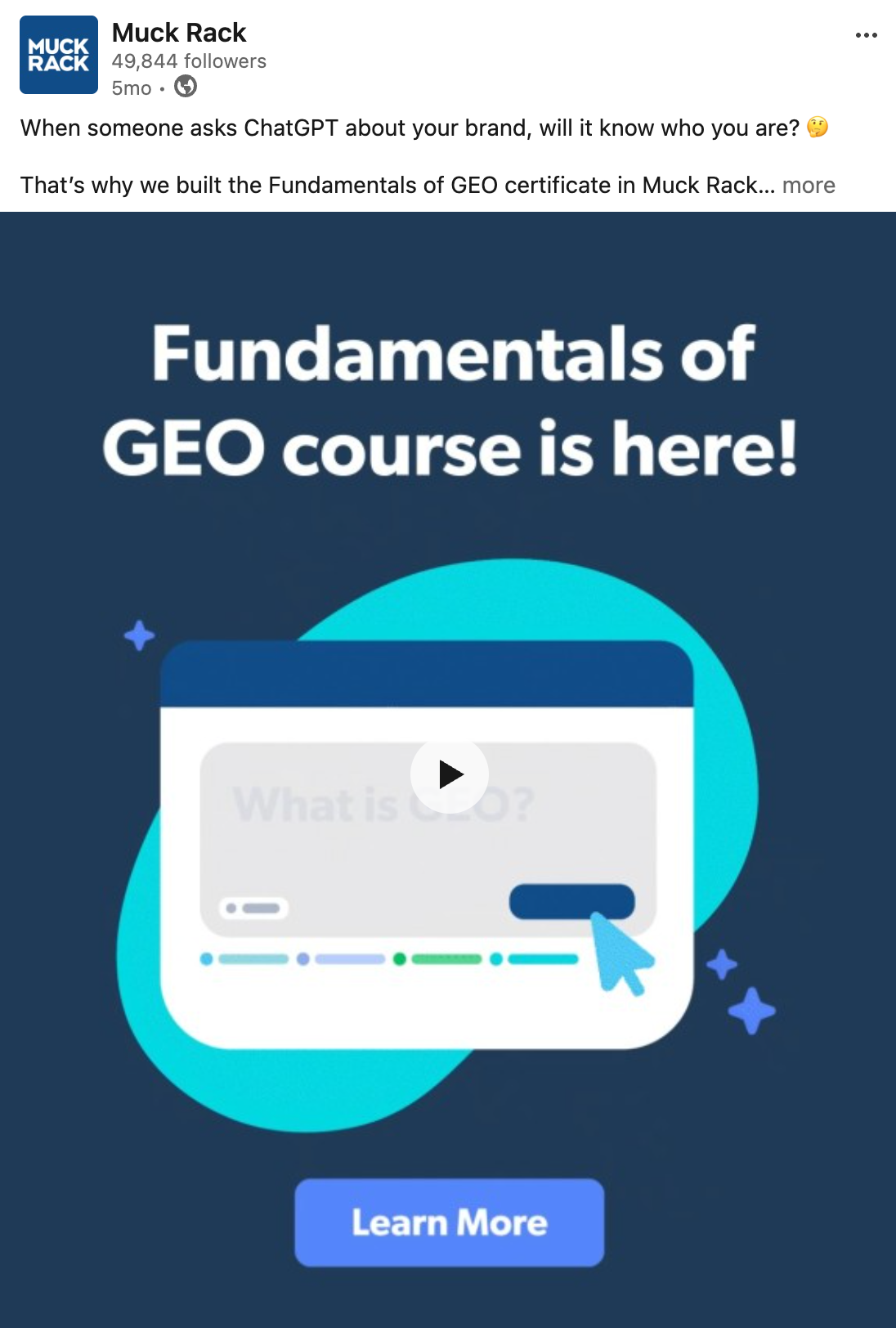 GEO social promotion